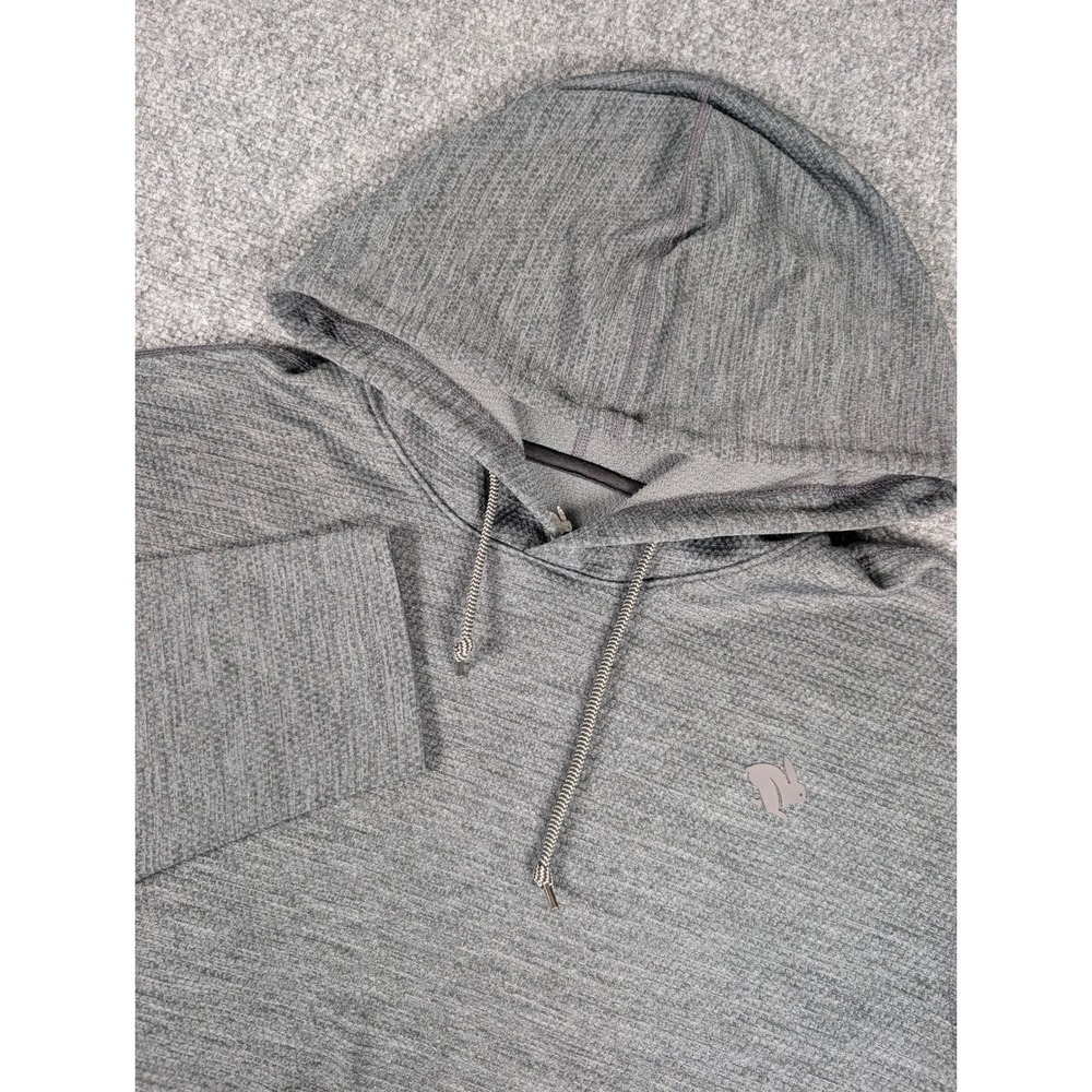 Rabbit Running Hoodie Mens Large Gray Long Sleeve Performance Waffle Pullover